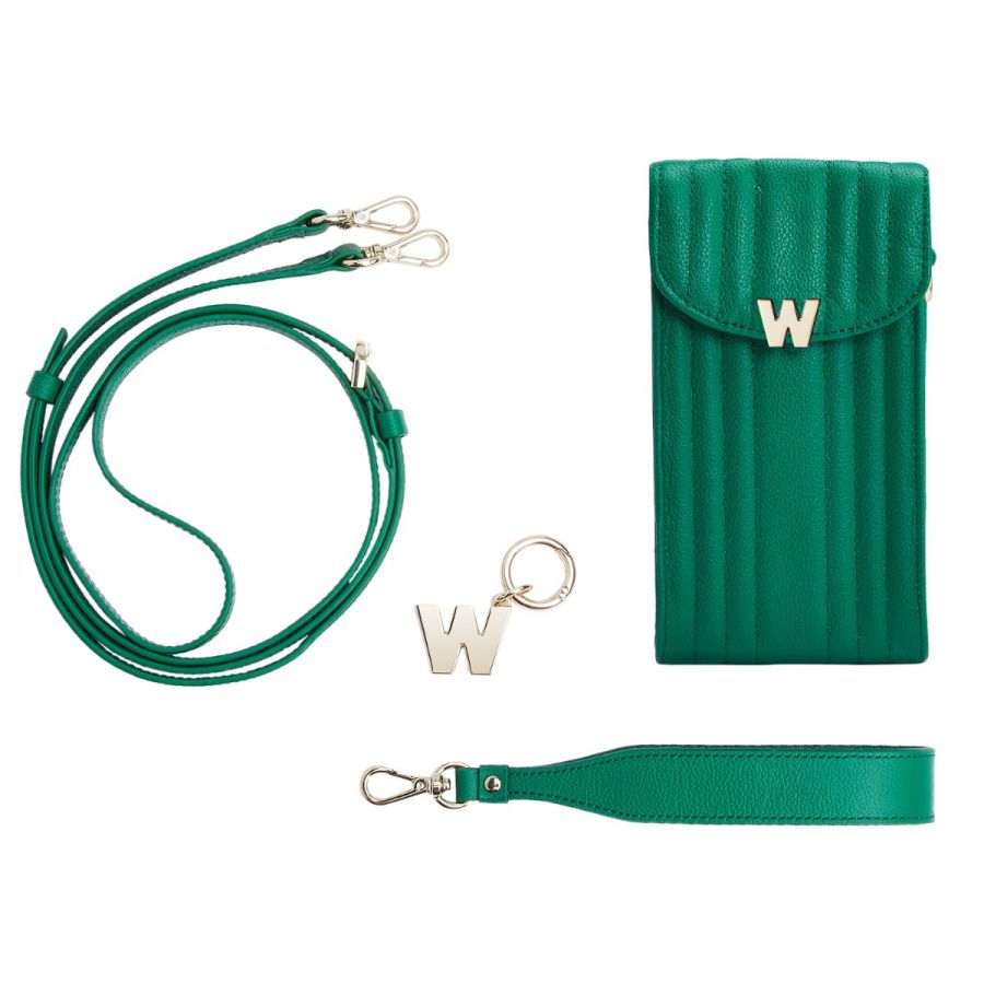 Wolf Mimi Phone Case with Wristlet & Lanyard Green - Penelope Kate