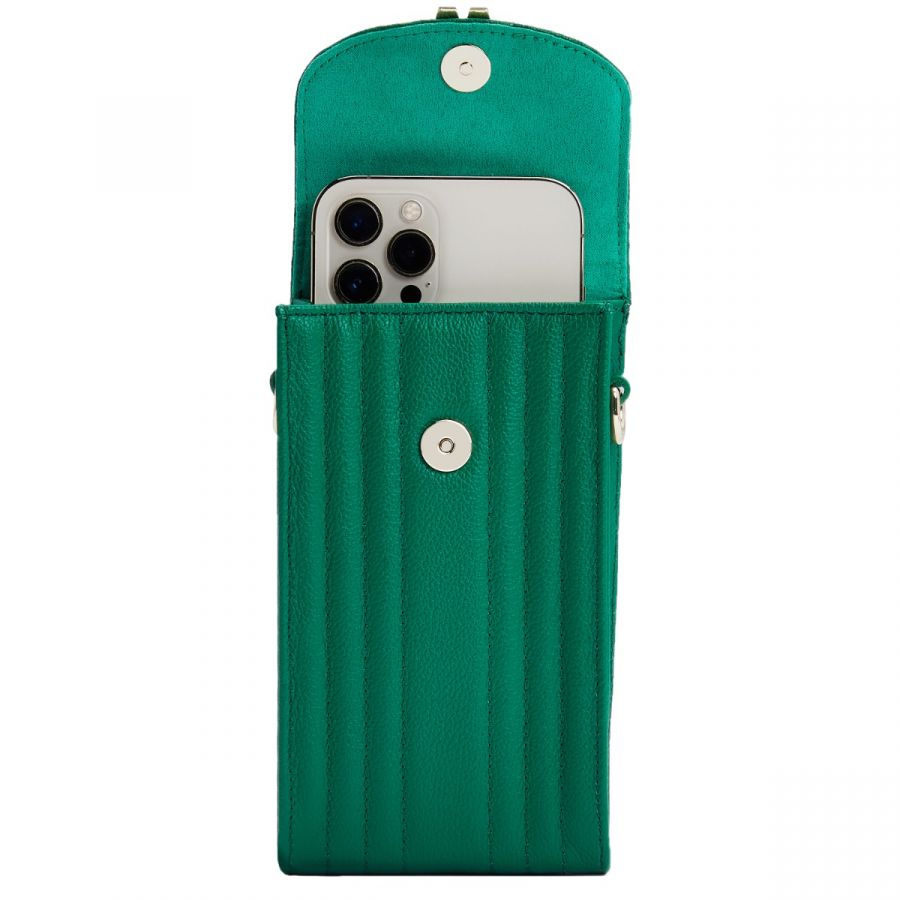 Wolf Mimi Phone Case with Wristlet & Lanyard Green - Penelope Kate