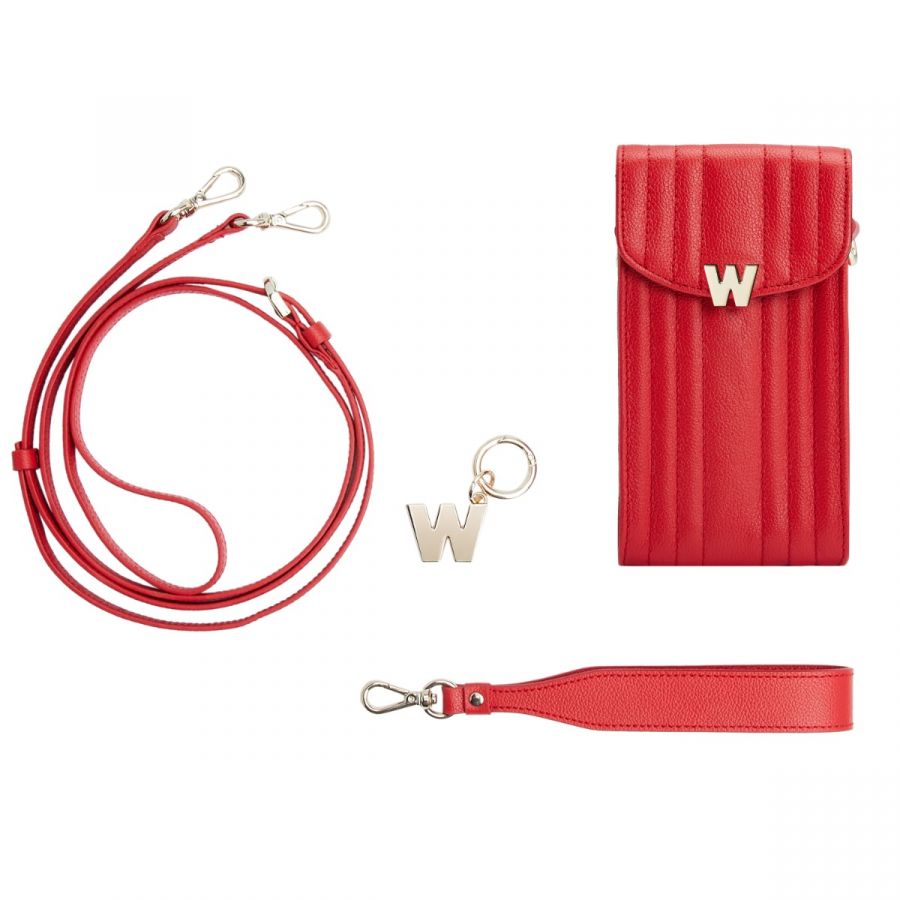 Wolf Mimi Phone Case with Wristlet & Lanyard Red - Penelope Kate