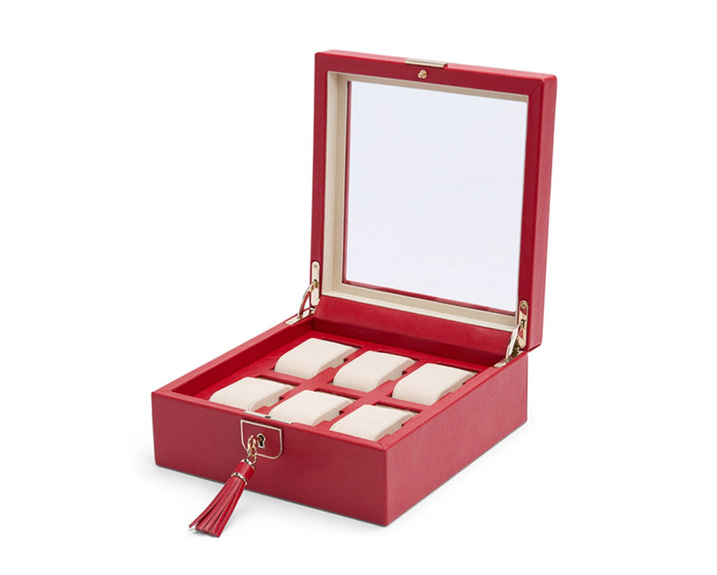 Wolf Palermo 6 Piece Watch Box Red - Penelope Kate