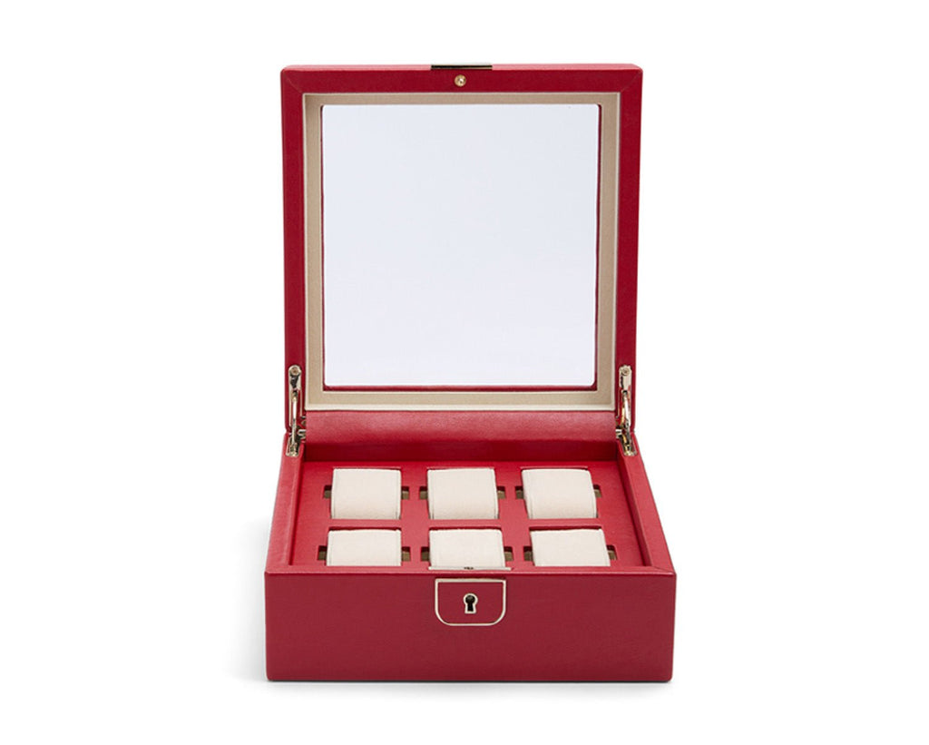 Wolf Palermo 6 Piece Watch Box Red - Penelope Kate