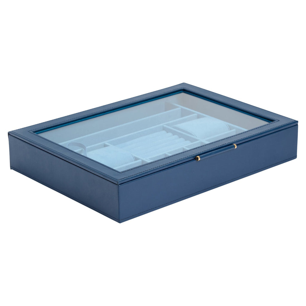 Wolf Sophia Jewellery Box with Window Indigo - Penelope Kate