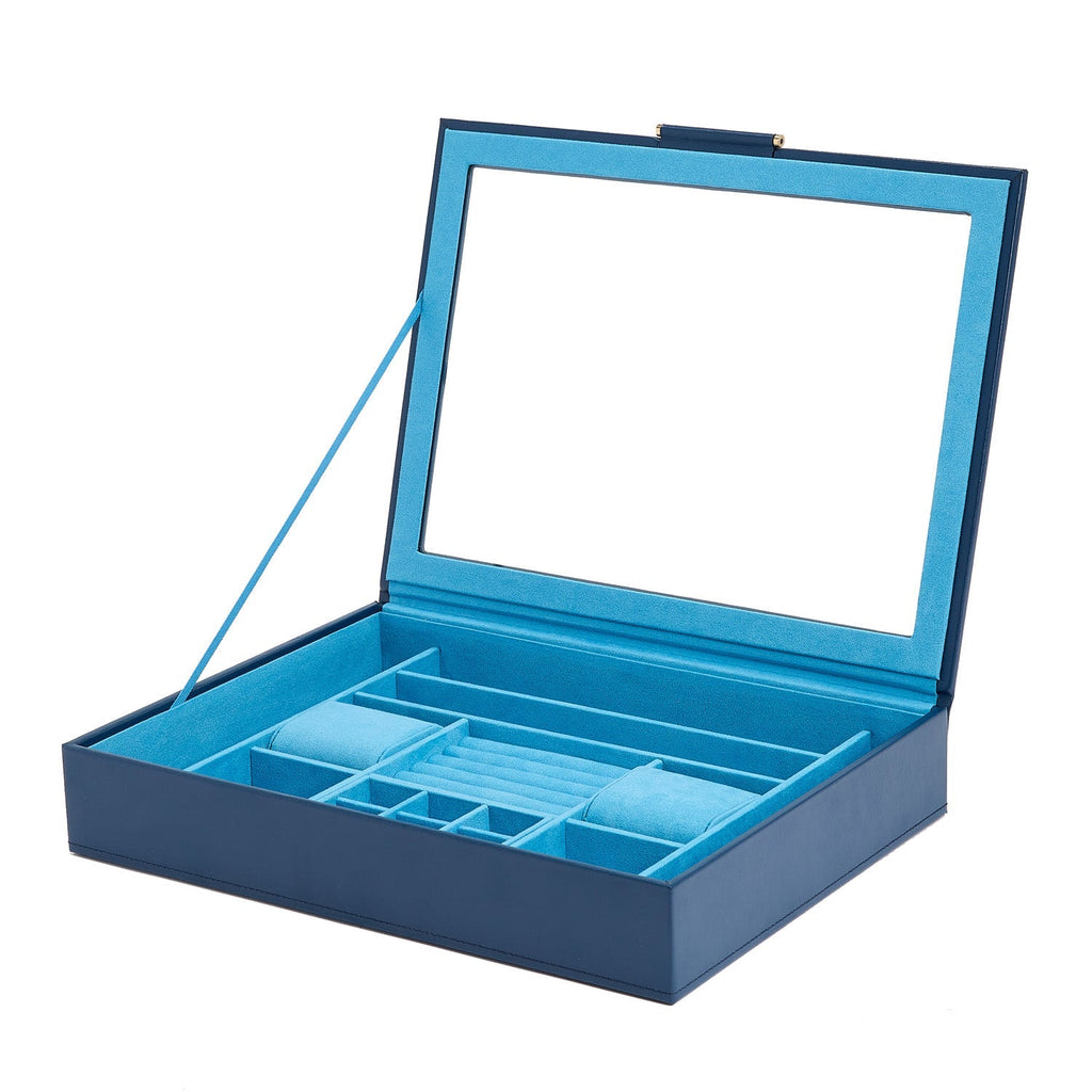 Wolf Sophia Jewellery Box with Window Indigo - Penelope Kate