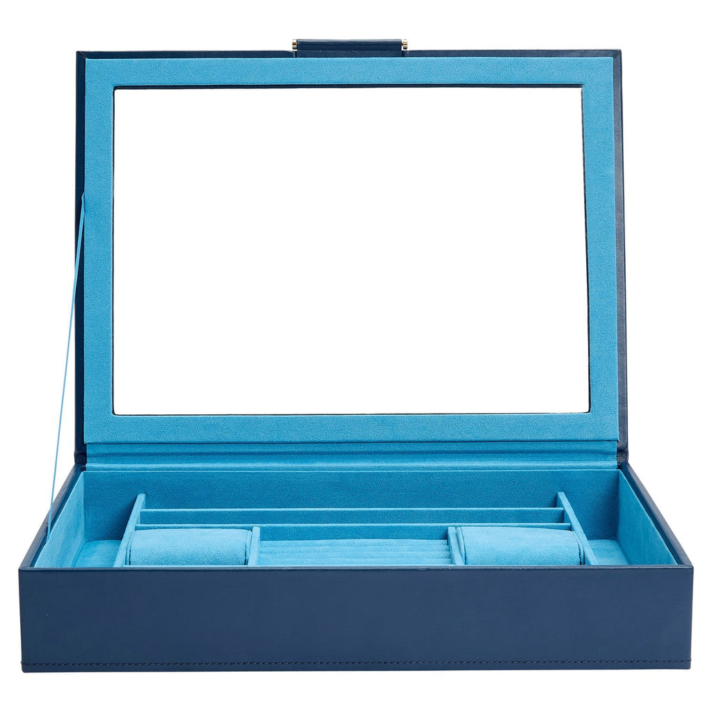 Wolf Sophia Jewellery Box with Window Indigo - Penelope Kate