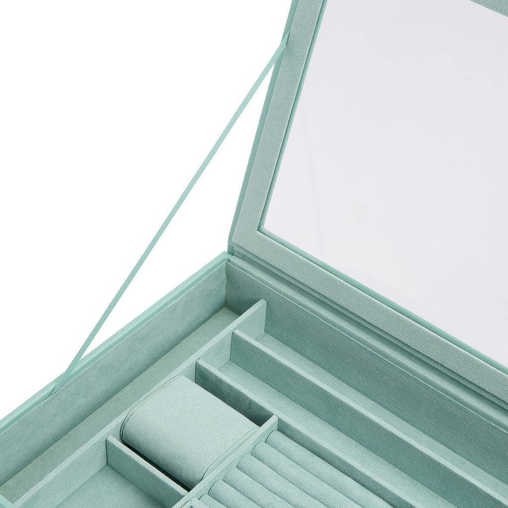 Wolf Sophia Jewellery Box with Window Jade - Penelope Kate