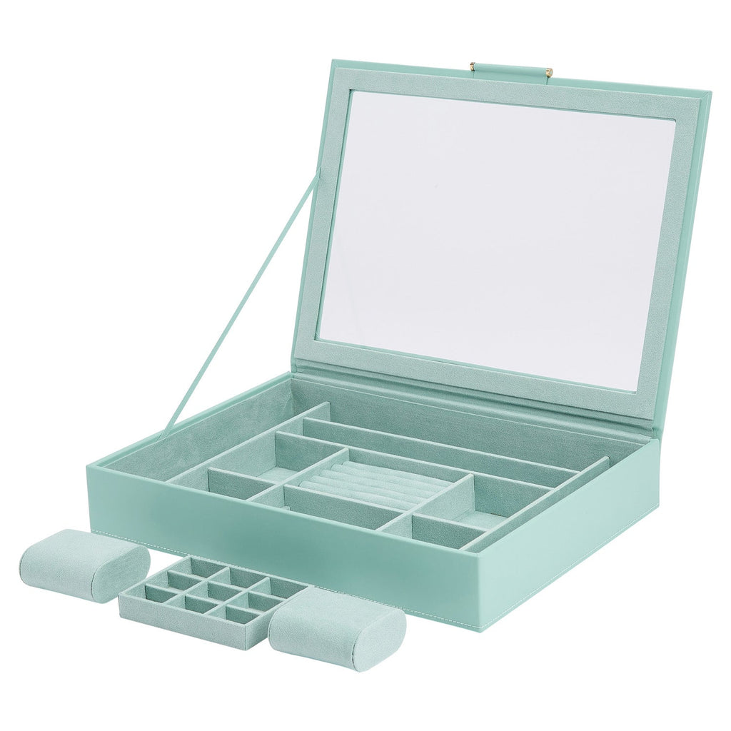 Wolf Sophia Jewellery Box with Window Jade - Penelope Kate