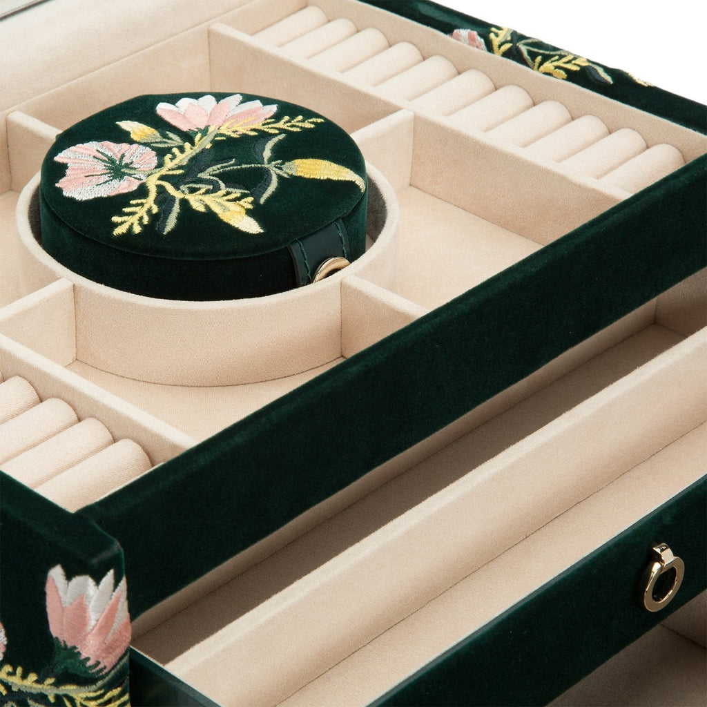 Wolf Zoe Medium Jewellery Box Forest Green - Penelope Kate