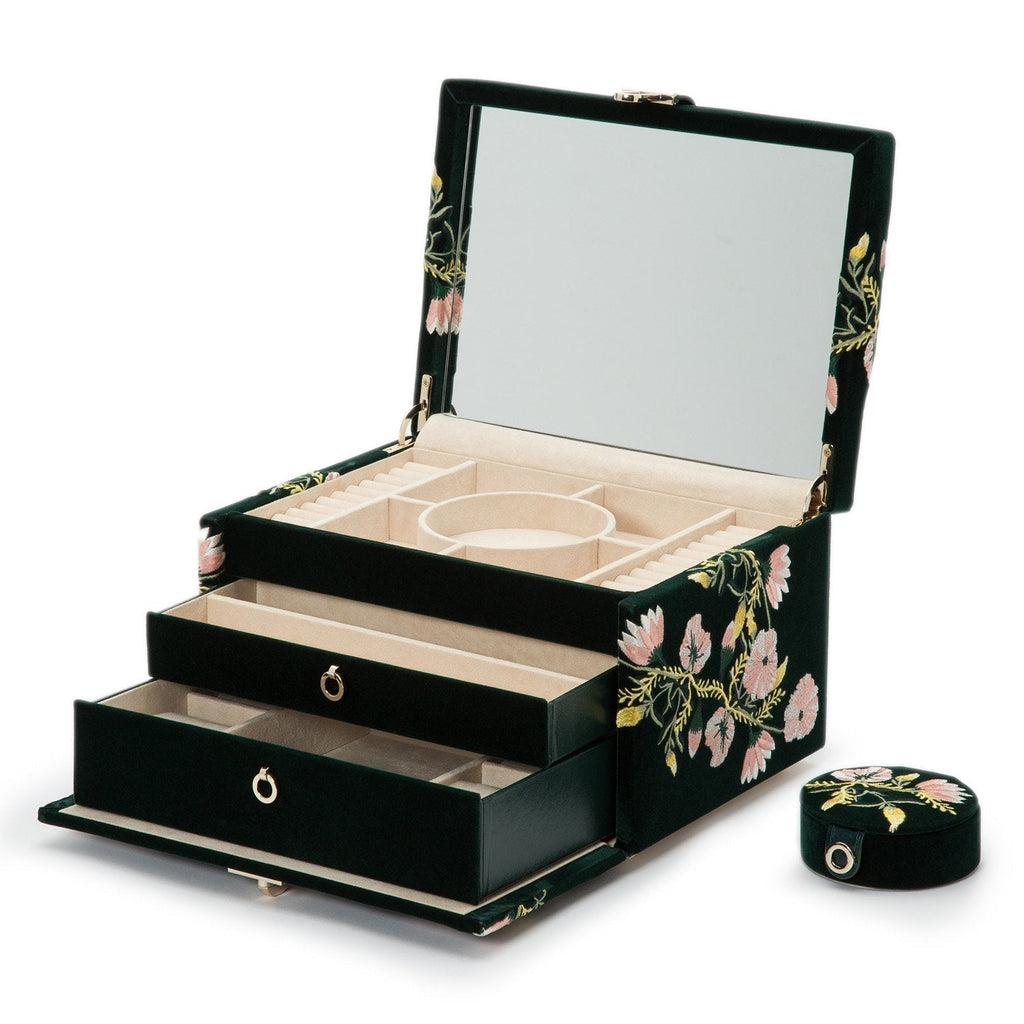 Wolf Zoe Medium Jewellery Box Forest Green - Penelope Kate